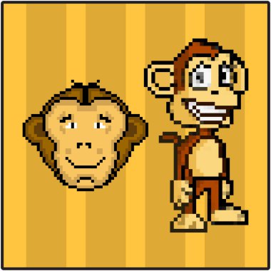 piksel sanat maymunu Modern piksel tasarımı