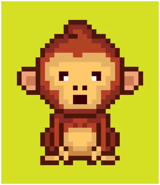 Pixel Art Monkey Modern Pixel Design — Wektor stockowy