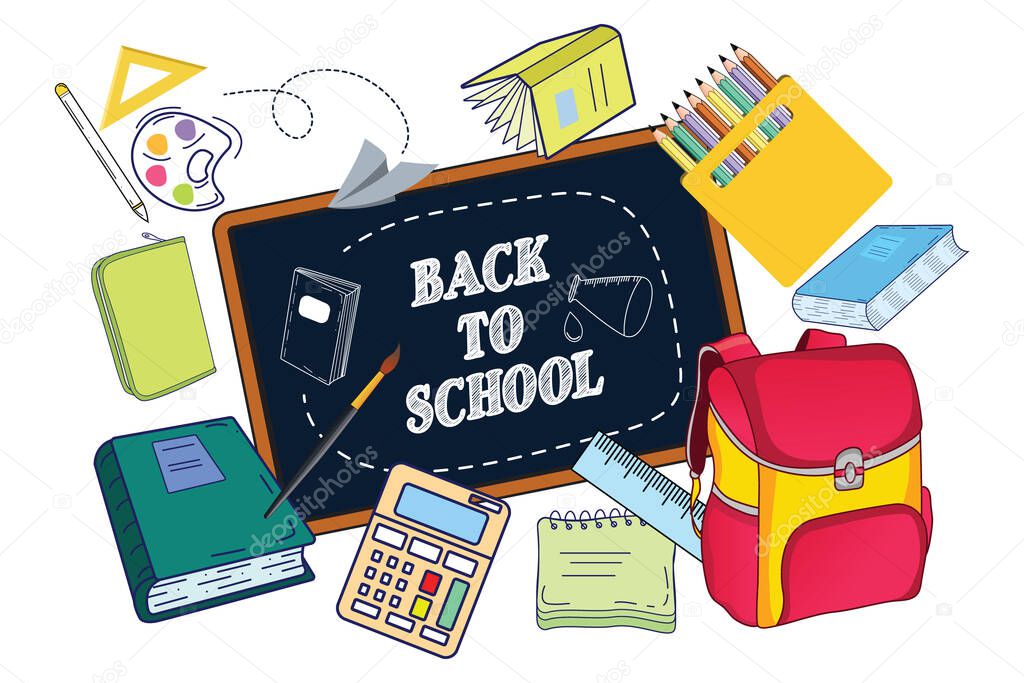 Back to school doodle elements background.