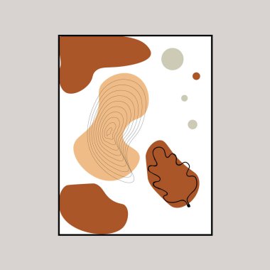 Vektör çizimi. El çizimi sanat. Soyut poster. Çağdaş arka planlar. Yüzyılın ortası duvar dekoru. Kartpostal, kitap kapağı, broşür, hediye kartı için tasarım öğeleri. 