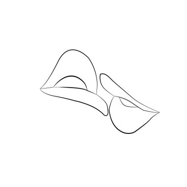 Ruj öpücüğü. Çizgi çizme. Vektör çizimi. tutkulu öpücük