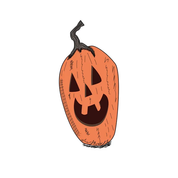 Icono Calabaza Halloween Vector Símbolo Otoño Diseño Plano Halloween Calabaza — Vector de stock