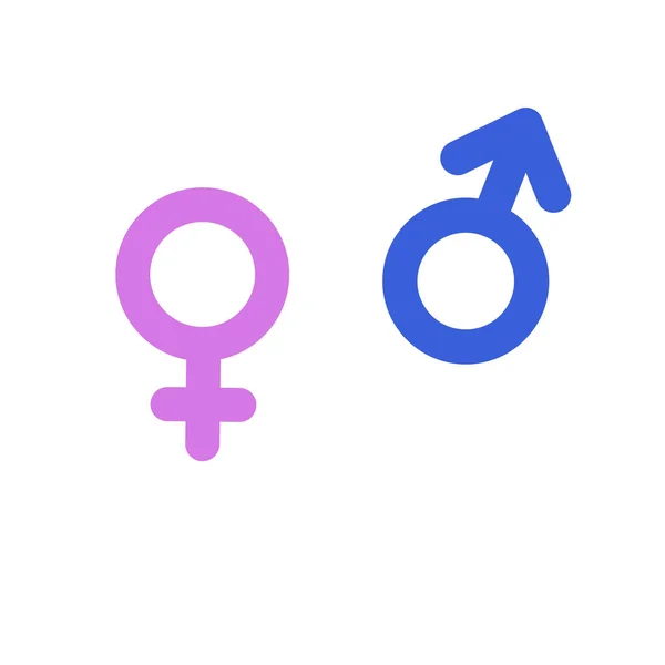 Ícones Gênero Feminino Masculino Sobre Fundo Branco Cor Rosa Azul — Vetor de Stock