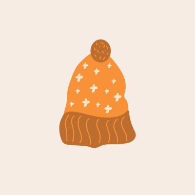 Sonbahar illüstrasyonu, etiketli şapka ya da şapkalı çirkin şeyler. Kart, poster, broşür, web ve diğer kullanım alanları için vektör tasarımı. 