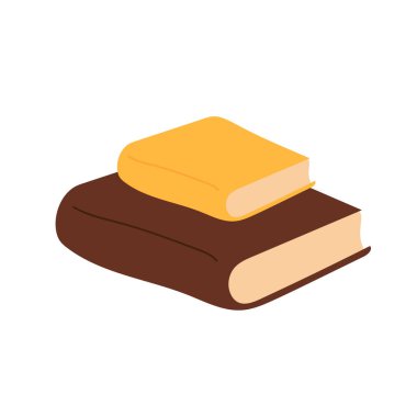 Vektör yığını. Beyaz arka planda izole kitap yığını. Renkli resimleme