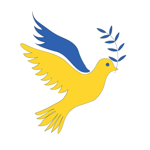 Vlag Van Oekraïne Vorm Van Een Vredesduif Het Concept Van — Stockvector