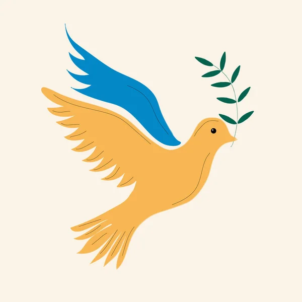 Bandeira Ucrânia Forma Pomba Paz Conceito Paz Ucrânia Ilustração Vetorial — Vetor de Stock
