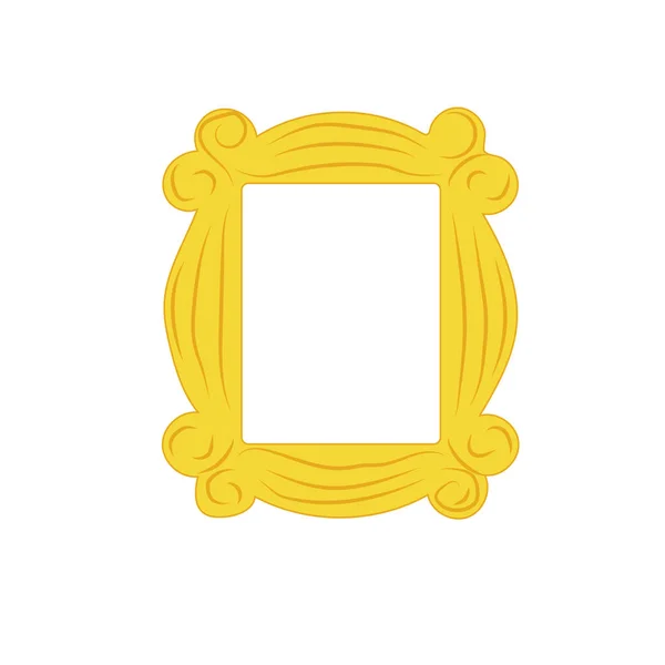 Yellow Frame Picture Mirror Friends Vector Illustration — Stockvektor