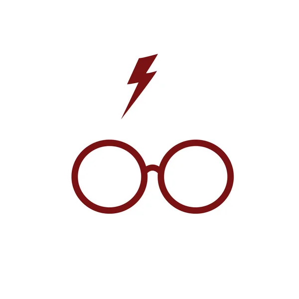 Symbol Book Glasses Lightning Vector —  Vetores de Stock