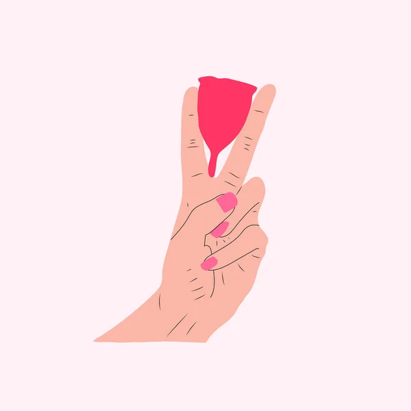 Vector Concept Illustration Period Cup Menstrual Cup Moon Cup Menstruation — Wektor stockowy