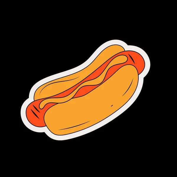 Illustration Hot Dog Engraving Vector Illustration Design Element Menu Bar — Stock Vector