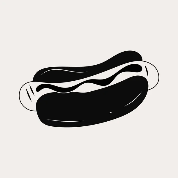 Illustration Black White Hot Dog Engraving Vector Illustration Design Element — Stock Vector