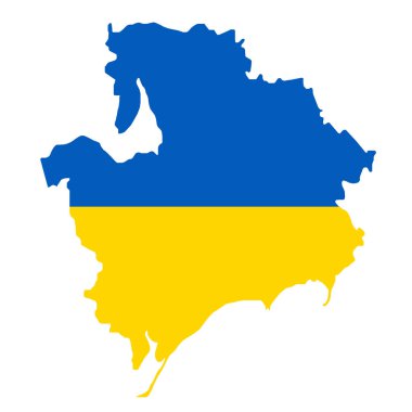 Zaporizhia region (Ukraine) map vector illustration, contour,Ukraine flag vector drawing, color yellow and blue flat style City of Zaporizhzhia, Zaporozhye, Alexandrovsk or Zaporizhzhya map