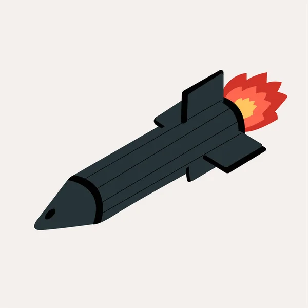 Flying Cruise Missile Hand Drawn Vector Illustration — Stockový vektor