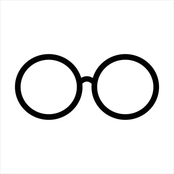 Круглые Очки Очки Чтения Линейка Значок Искусства Приложений Веб Сайтов — стоковый вектор