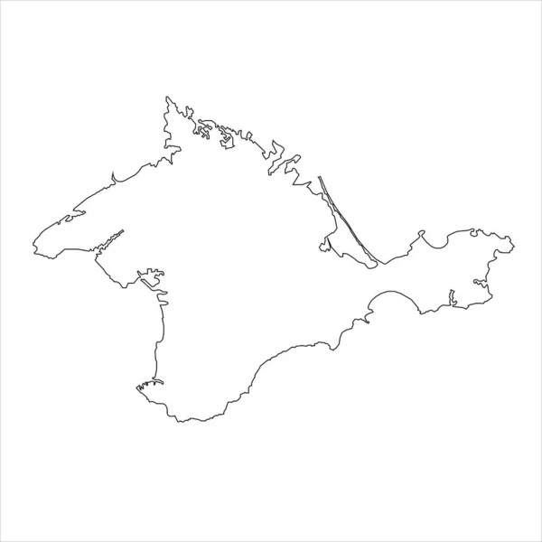 Contour Map Crimea Line Vector — Image vectorielle