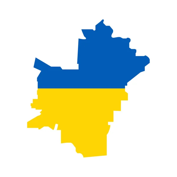 Luhansk City Map Ukraine Ukrainian National Flag Illustration — Image vectorielle