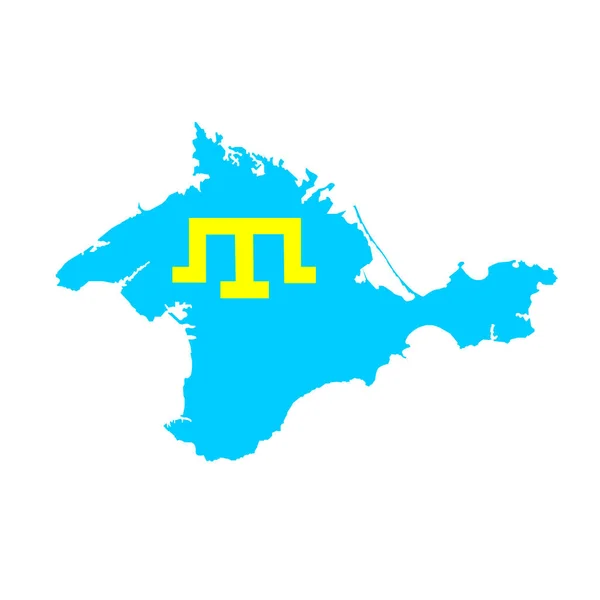 Карта Крыма Украинский Крым Флагом Крымских Татар Остров Юге Украины — стоковый вектор