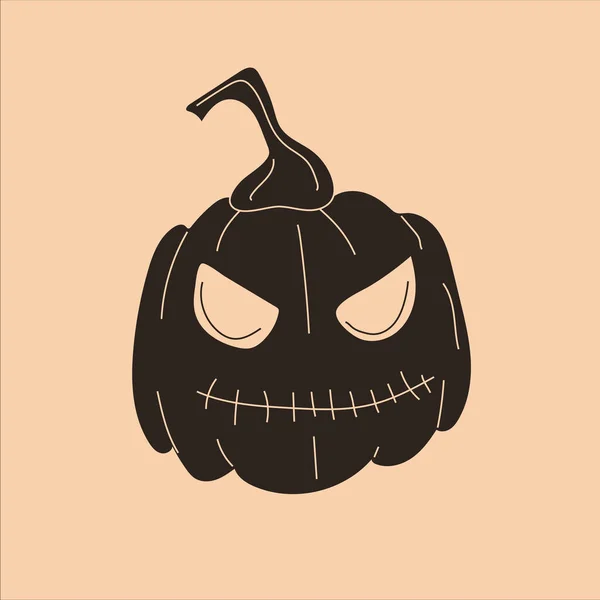 Halloween Pumpkins Funny Faces Vector Set Cartoon Style All Elements — Archivo Imágenes Vectoriales