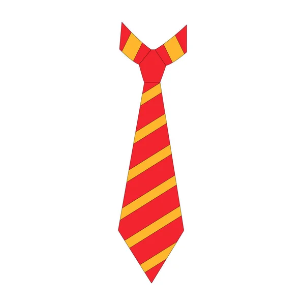 Tie Red Yellow Color Vector Set Cartoon Style All Elements — Stockový vektor