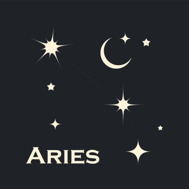 Star constellation zodiac aries. Vector. All elements are isolated