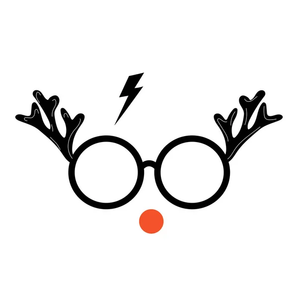 Symbol Glasses Lightning Deer Antlers Vector — Stock Vector