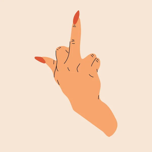 Middle Finger Hand Drawn Sign Vector Pencil Sketch Illustration Fuck — Stock Vector
