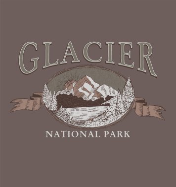 Ulusal park. Dağ manzarası. Sweatshirt grafik tasarımı 