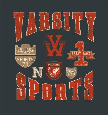 Okul takımı sporları. Daha güçlü. Retro kolej tipografi California sloganı, vektör illüstrasyonu, tişört grafiği için.