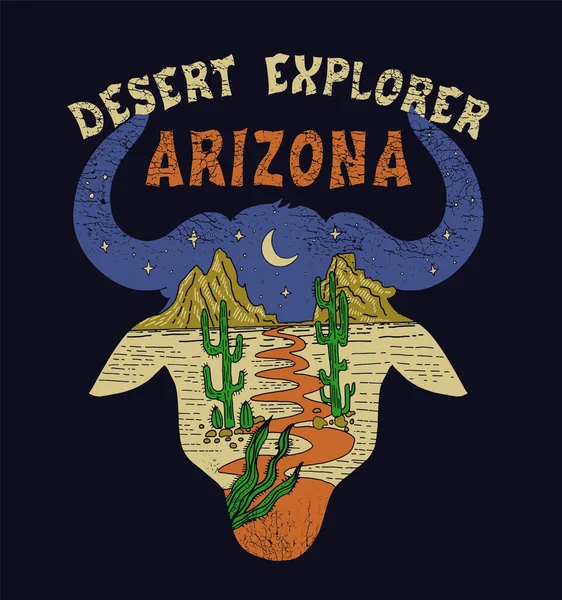 Desert Explorer Shirt Vecteur Design Desert Vibes Design Pour Mode — Image vectorielle