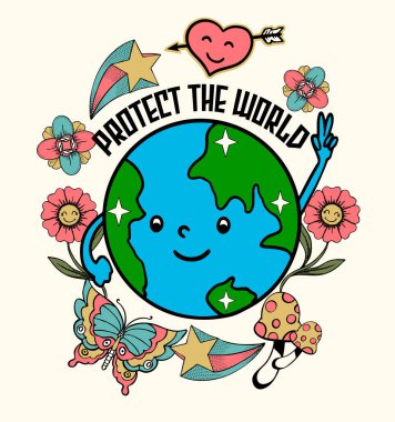 Tasarımınız için yer günü vektör illüstrasyonu