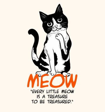 kedi miyavlaması stili vintage bayrak, vektör illüstrasyonu