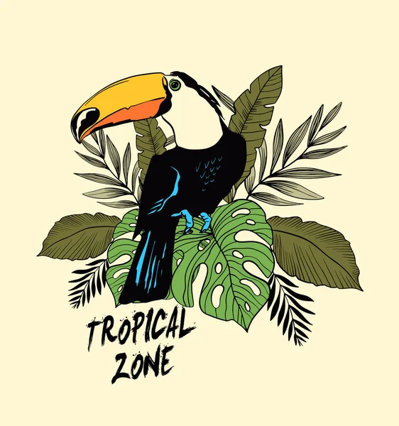 Tropische Zone Stilvolles Vintage Banner Vektorillustration — Stockvektor
