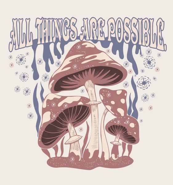 Her şey mümkündür şık vintage bayrak, vektör illüstrasyonu