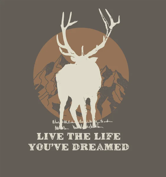 Live Life You Have Dreamed Stylish Vintage Banner Vector Illustration — ストックベクタ