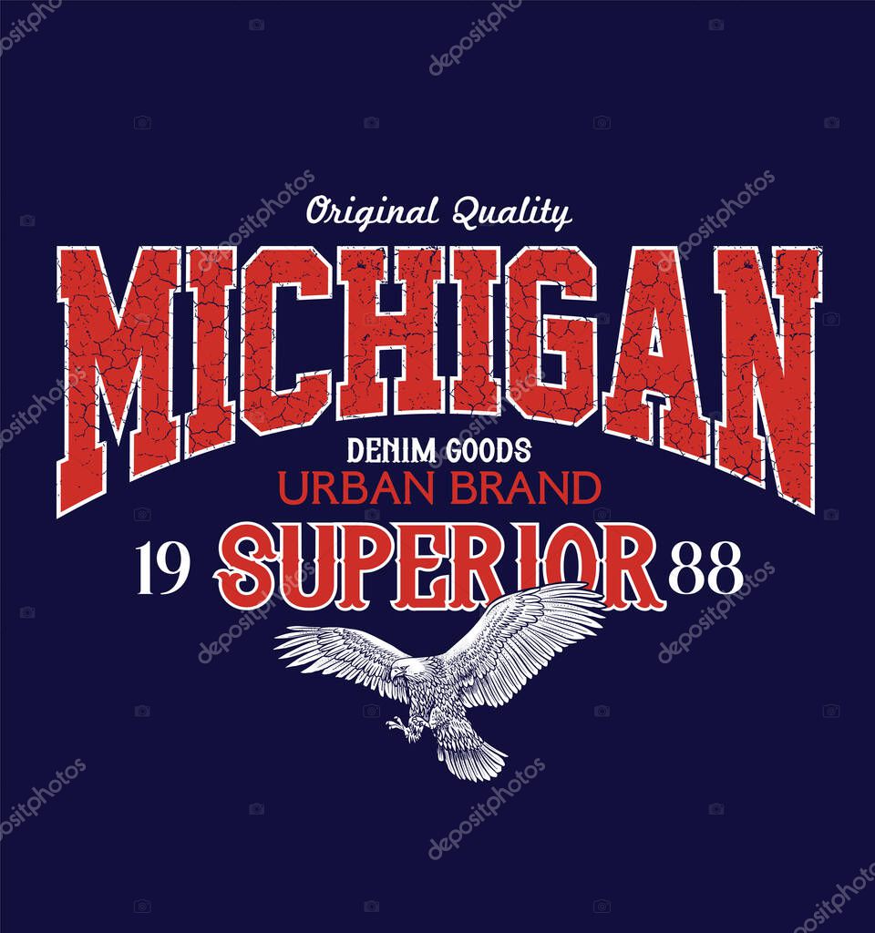 Michigan stylish vintage banner, vector illustration