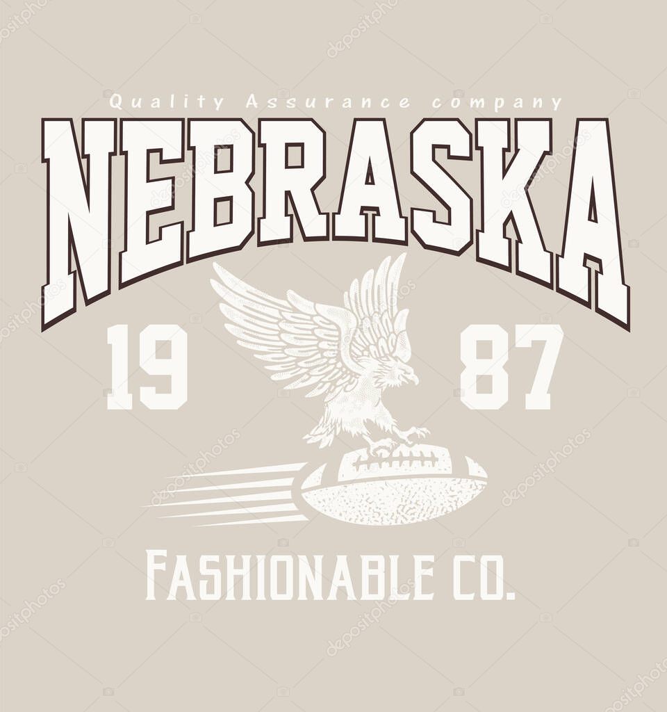 Nebraska stylish vintage banner, vector illustration