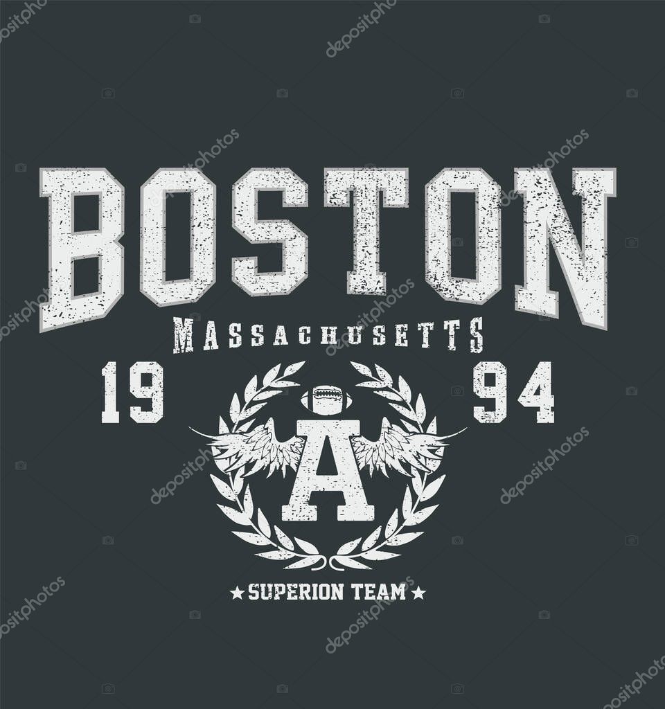 Boston stylish vintage banner, vector illustration