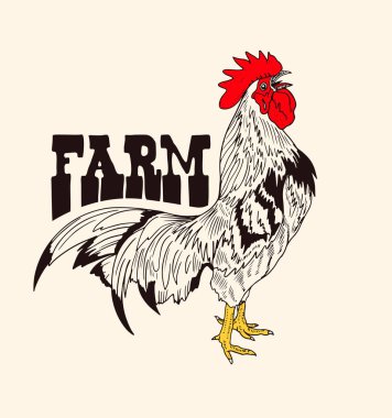 Horozlu çiftlik logosu, vektör