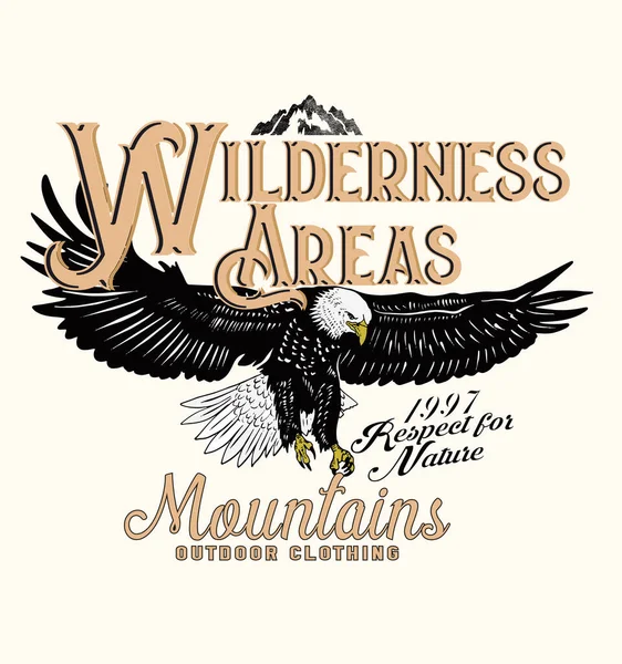 Eagle Logo Text Wilderness Areas — Stockvector