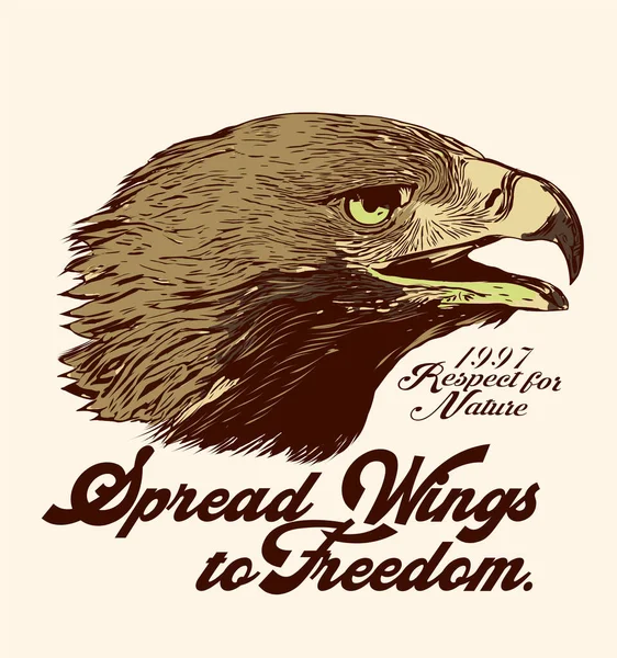Spread Wings Freedom Eagle Style Graphic Design Vector Art — 스톡 벡터
