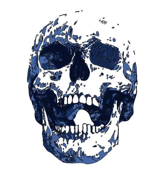 Skull White Background — Stock Vector