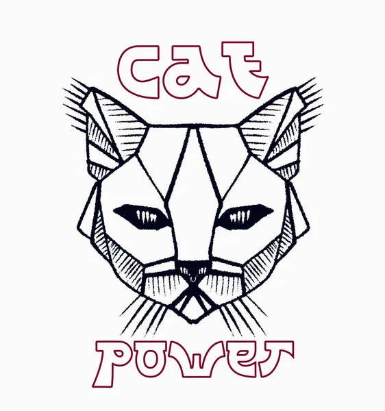 Vector Illustration Cat Tiger Head — Stok Vektör