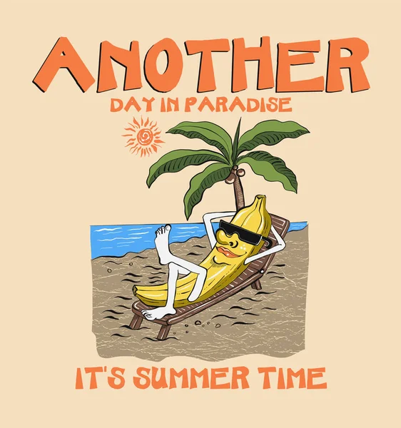 Summer Vacation Travel Tourism Tropical Beach Palm Sun Sunglasses Cocktail — Stockvektor