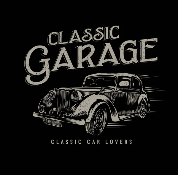Vintage Metallskylt Klassiskt Garage Grunge Effekter Kan Enkelt Tas Bort — Stock vektor