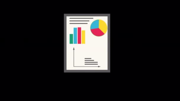 Animated Growth Analysis Icon Designed Flat Icon Style Development Concept — Stockvideo