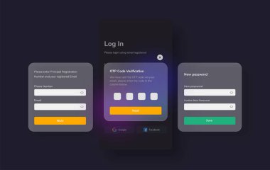 Unutulan parola ui tasarım şablonu vektörü