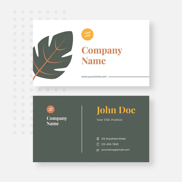 Simple Plant Business Card Template Vector Suitable Brand Identity Holding — Stock Vector