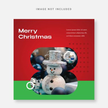 Çevrimiçi mutlu noeller tasarım şablonu. Instagram vektörü gönder