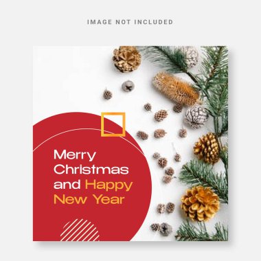 Çevrimiçi mutlu noeller tasarım şablonu. Instagram vektörü gönder